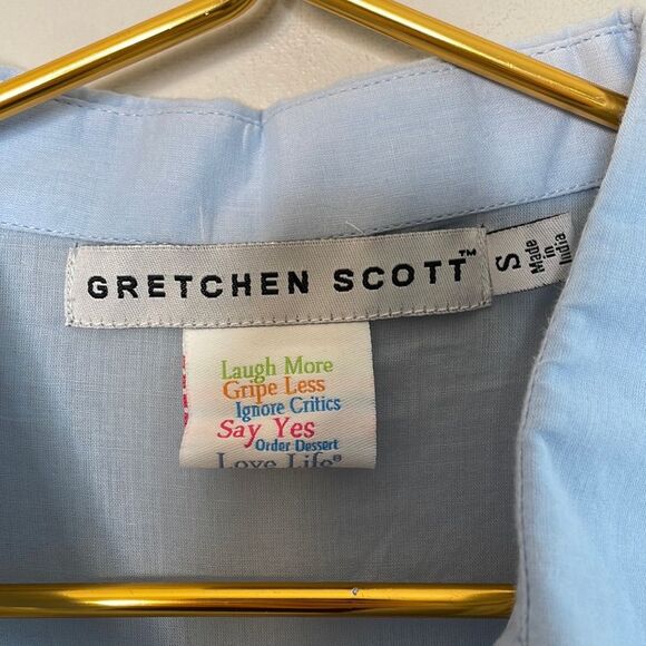 Gretchen Scott Button Down Cotton Shirt Sleek Voile Small - Picture 6 of 8
